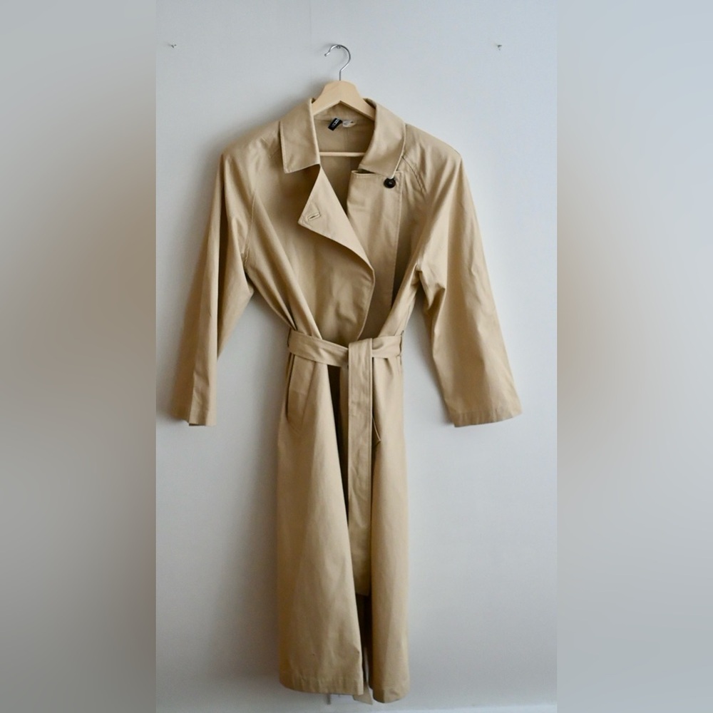 Divided By H&M Beige Trench Coat | SIZE M